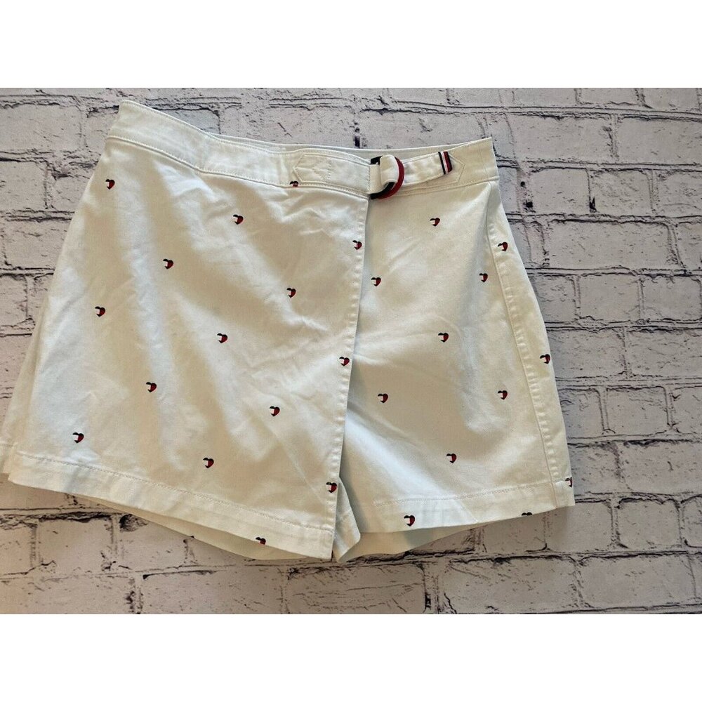 Tommy Hilfiger Chino Shorts Womens 4 White Mid Rise Back Pocket Flat Front New